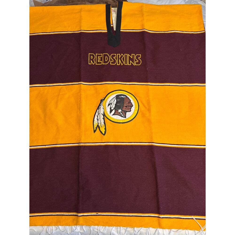 Vintage Washington Redskins Handmade Poncho Blanket Top 42x36 NFL Colors